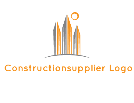 abstract building with sun logo