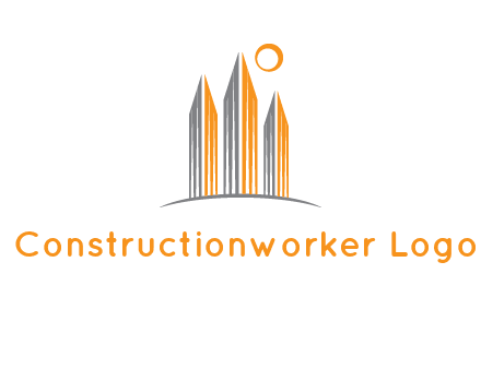 abstract building with sun logo