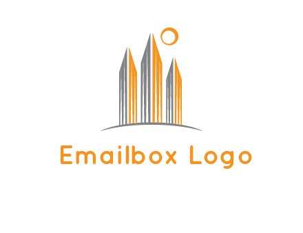 abstract building with sun logo