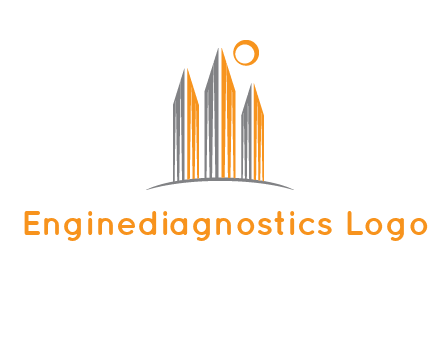 abstract building with sun logo
