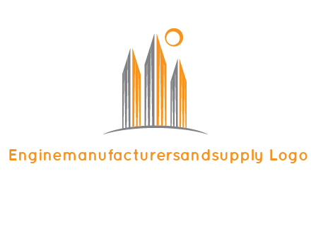 abstract building with sun logo