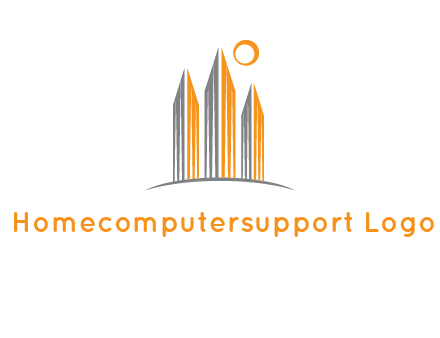 abstract building with sun logo