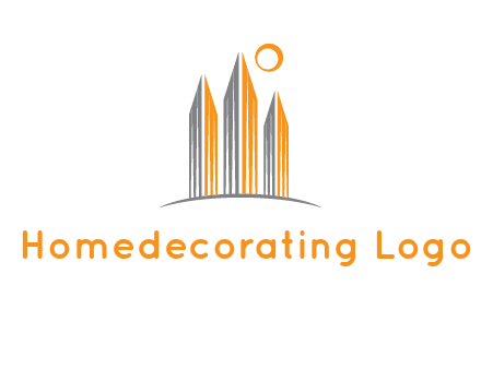 abstract building with sun logo