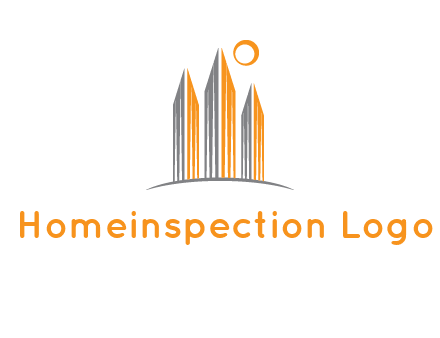 abstract building with sun logo