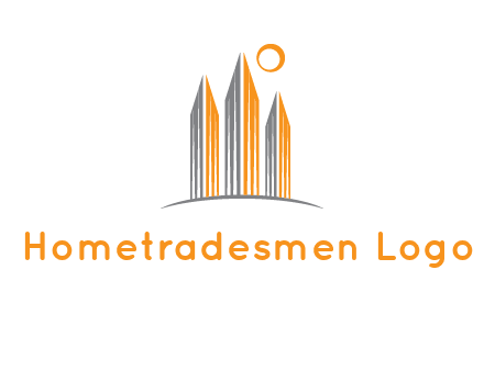 abstract building with sun logo