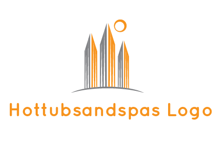 abstract building with sun logo