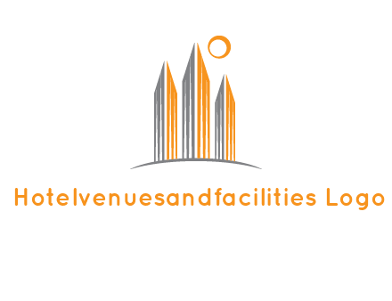 abstract building with sun logo