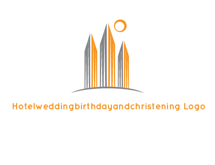 abstract building with sun logo