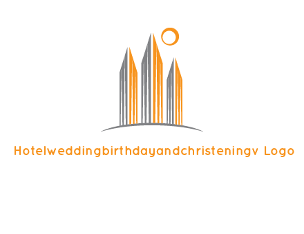 abstract building with sun logo
