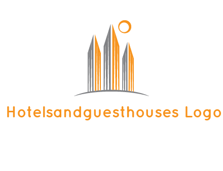 abstract building with sun logo
