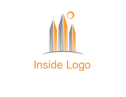 abstract building with sun logo