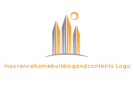 abstract building with sun logo
