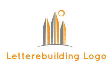 abstract building with sun logo