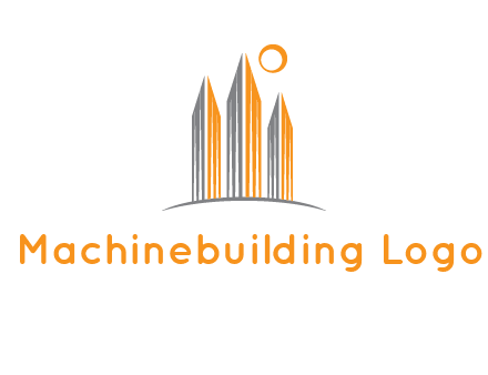 abstract building with sun logo