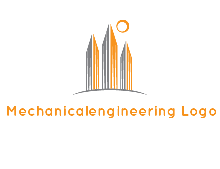 abstract building with sun logo