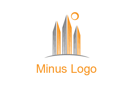 abstract building with sun logo