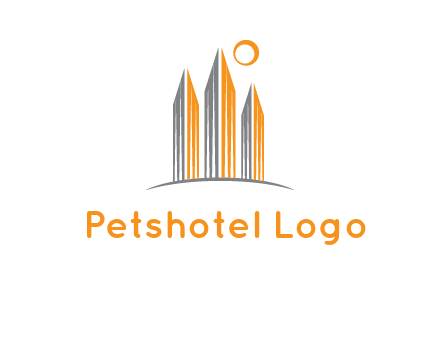 abstract building with sun logo