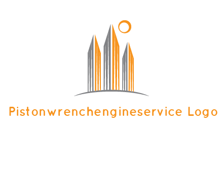 abstract building with sun logo