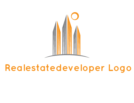 abstract building with sun logo
