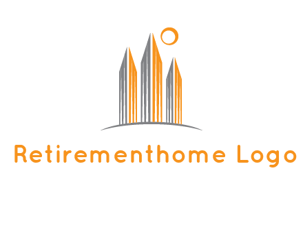 abstract building with sun logo