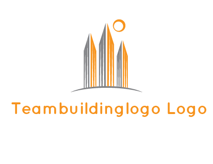 abstract building with sun logo