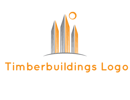 abstract building with sun logo