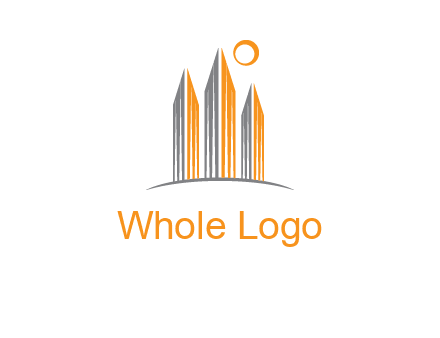 abstract building with sun logo