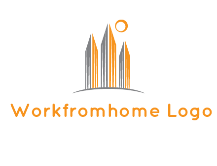 abstract building with sun logo