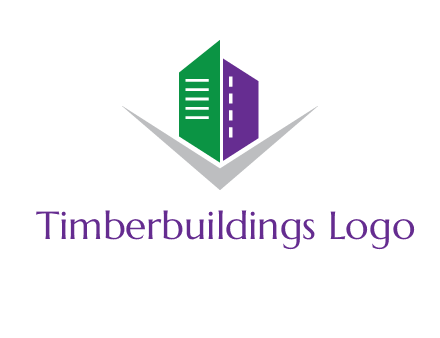 abstract building with letter v logo