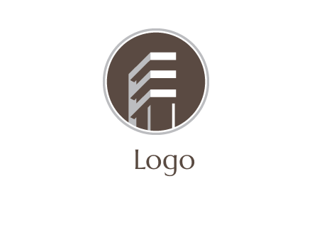 building in circle logo