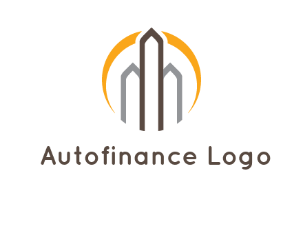 abstract building with circle logo