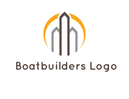 abstract building with circle logo