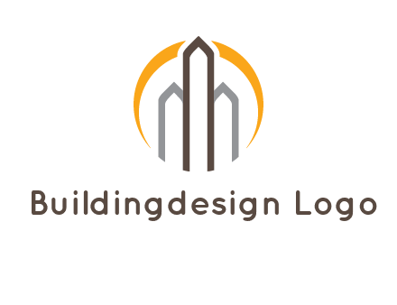 abstract building with circle logo