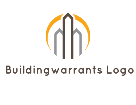 abstract building with circle logo