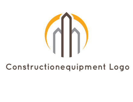 abstract building with circle logo