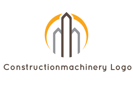 abstract building with circle logo