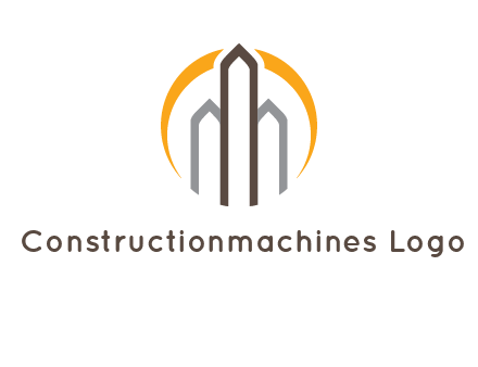 abstract building with circle logo