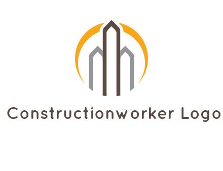 abstract building with circle logo
