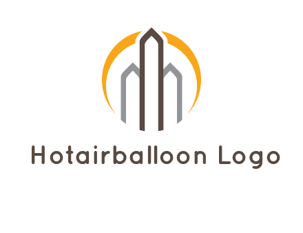 abstract building with circle logo