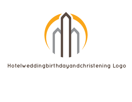 abstract building with circle logo
