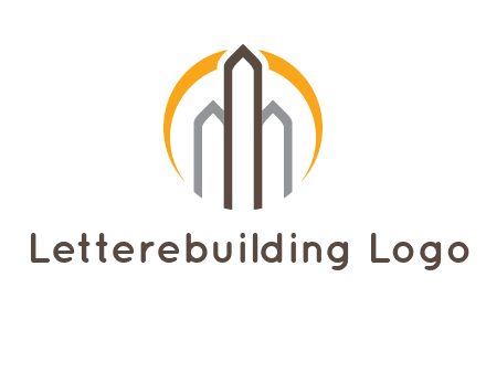 abstract building with circle logo