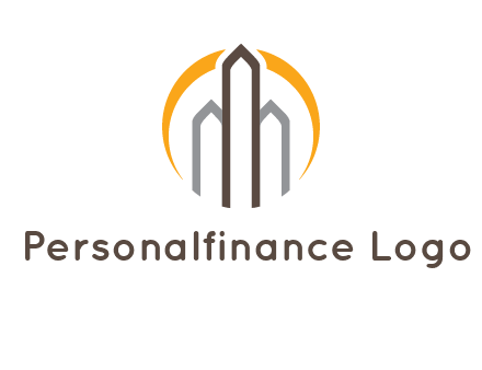 abstract building with circle logo