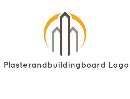 abstract building with circle logo