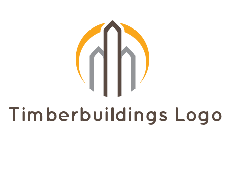 abstract building with circle logo