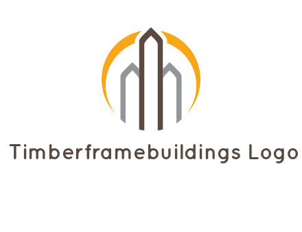 abstract building with circle logo