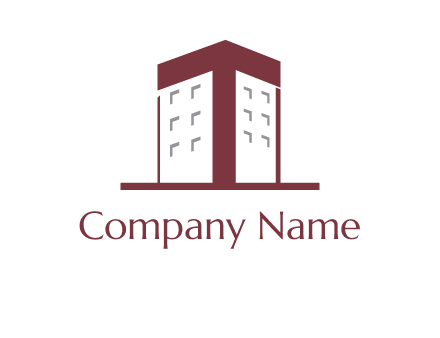 abstract building with arrow logo