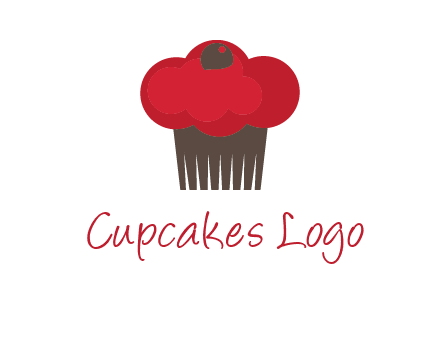 cup cake with cherry on top icon