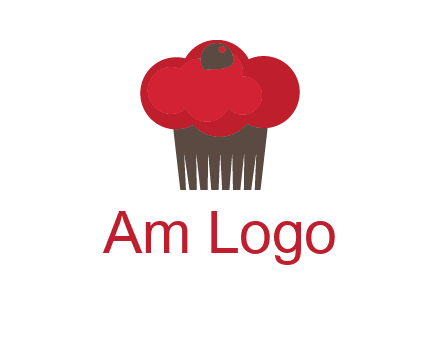 cup cake with cherry on top icon