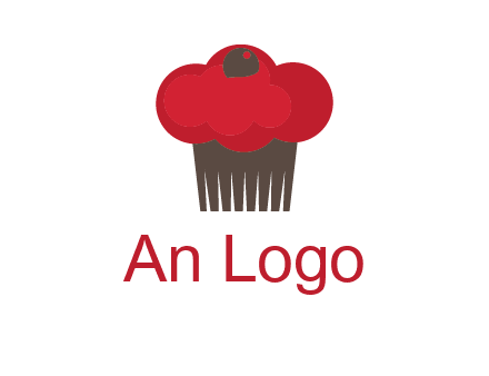 cup cake with cherry on top icon