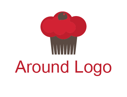 cup cake with cherry on top icon